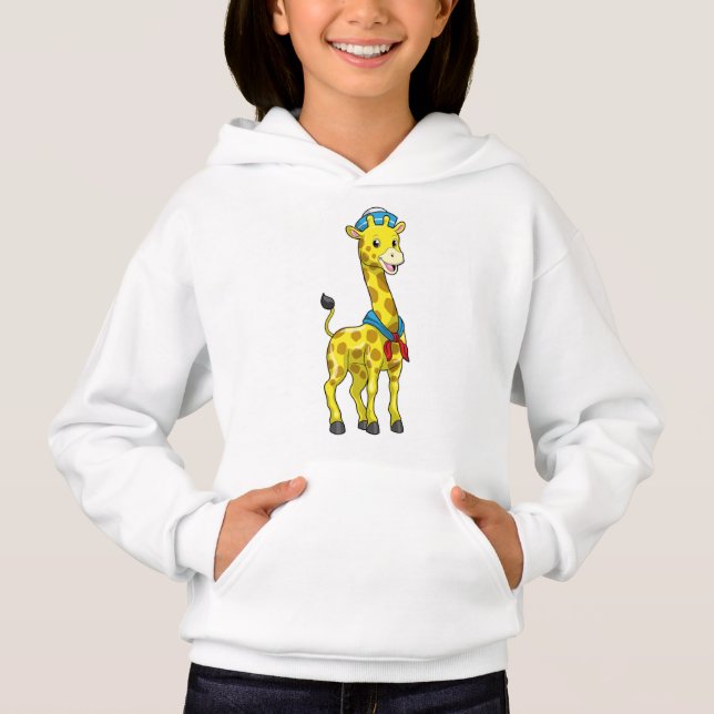Giraffe als Seeleute mit Sailor-Hut Hoodie (Vorderseite)
