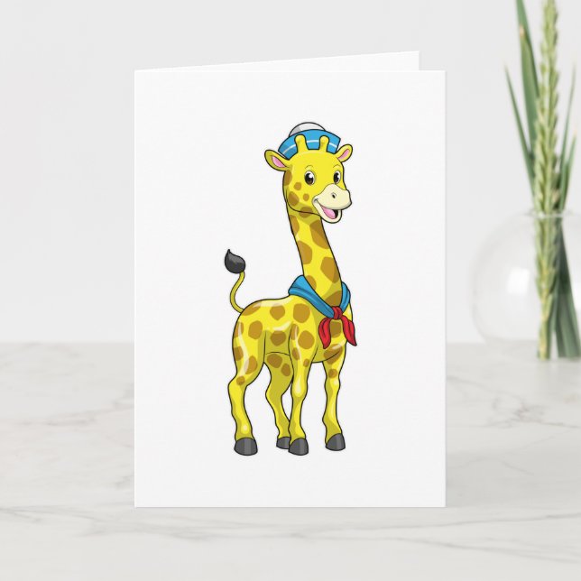 Giraffe als Seeleute mit Sailor-Hut Karte (Vorderseite)