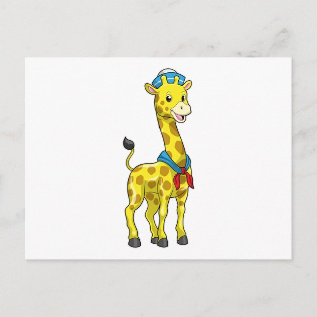 Giraffe als Seeleute mit Sailor-Hut Postkarte (Vorderseite)