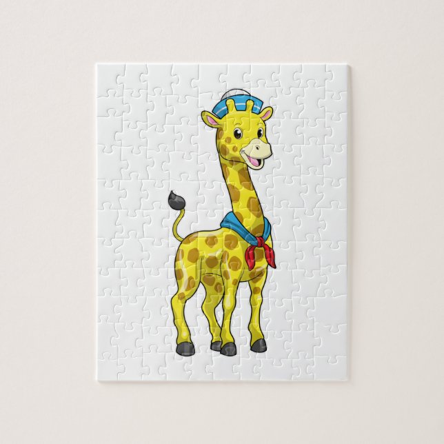 Giraffe als Seeleute mit Sailor-Hut Puzzle (Vertikal)