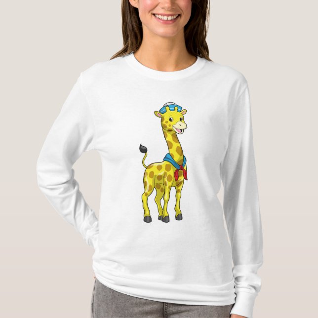 Giraffe als Seeleute mit Sailor-Hut T-Shirt (Vorderseite)