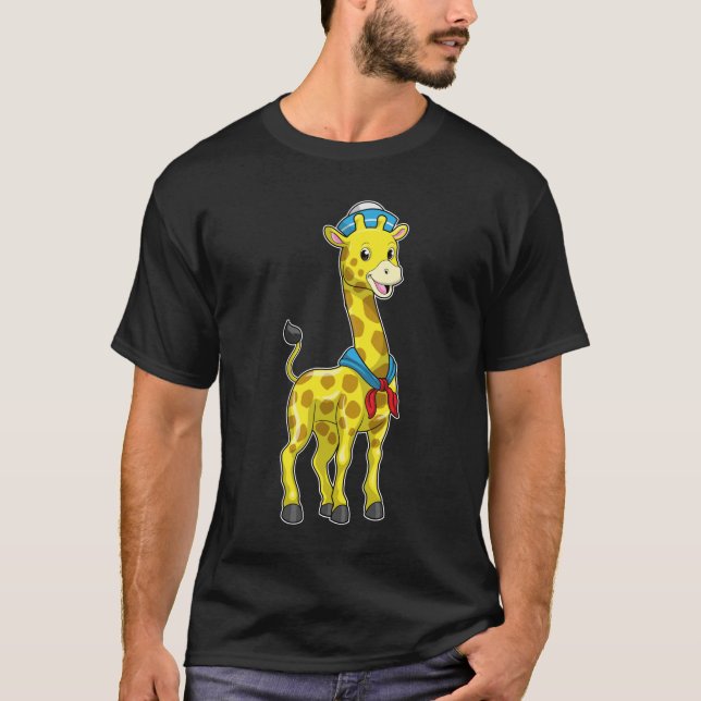 Giraffe als Seeleute mit Sailor-Hut T-Shirt (Vorderseite)