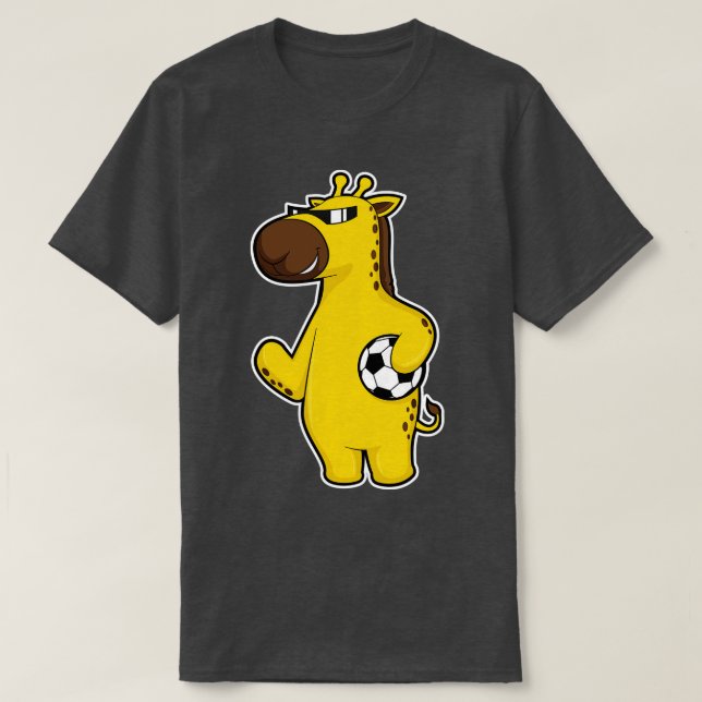 Giraffe als Spieler mit Kugel 2 T-Shirt (Design vorne)