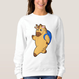 Giraffe als Student mit Rucksack Sweatshirt