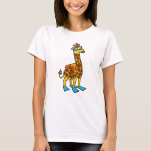 Giraffe als Taucher mit Schwimmbrille & Schwimmbri T-Shirt