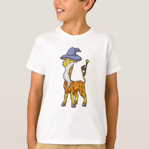 Giraffe als Zauberer mit Zauberstab & Hut T-Shirt