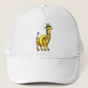 Giraffe am Strand mit Swim Ring & Sonnenbrille Truckerkappe