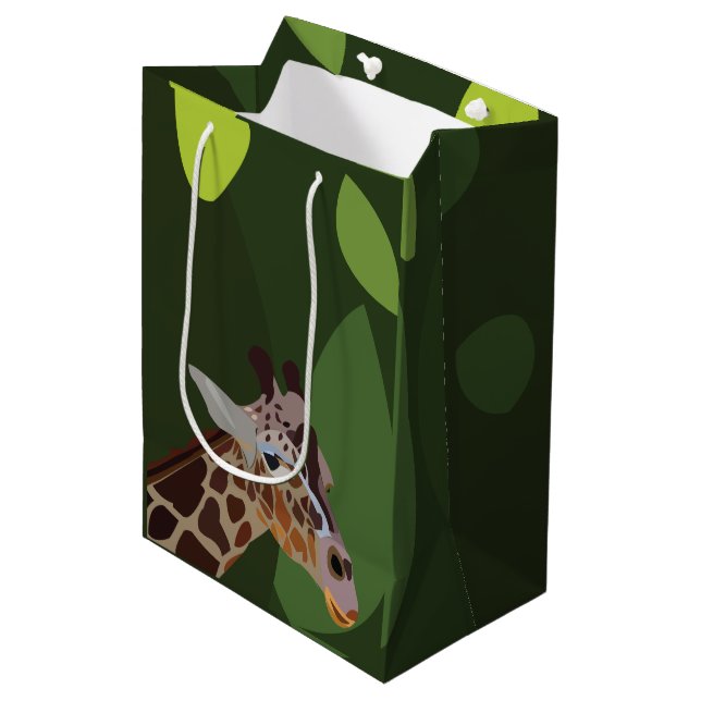 Giraffe Animal Giraffe Mittlere Geschenktüte (Vorderseite Schrägansicht)