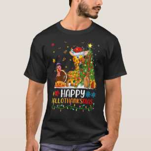 Giraffe Animal Happy Giraffe Hellothanksmas T-Shirt