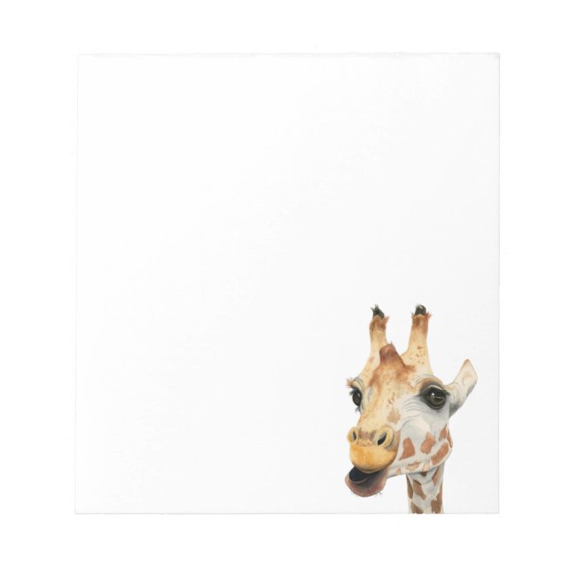 Giraffe Animal Lovers Wasserfarben Kunst Notizblock (Vorderseite)