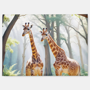 Giraffe Animal Nature Wildlife Zuneigung Gekümmert Magnet