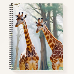 Giraffe Animal Nature Wildlife Zuneigung Gekümmert Notizbuch