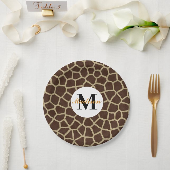 Giraffe Animal Print Pappteller (Hochzeit)