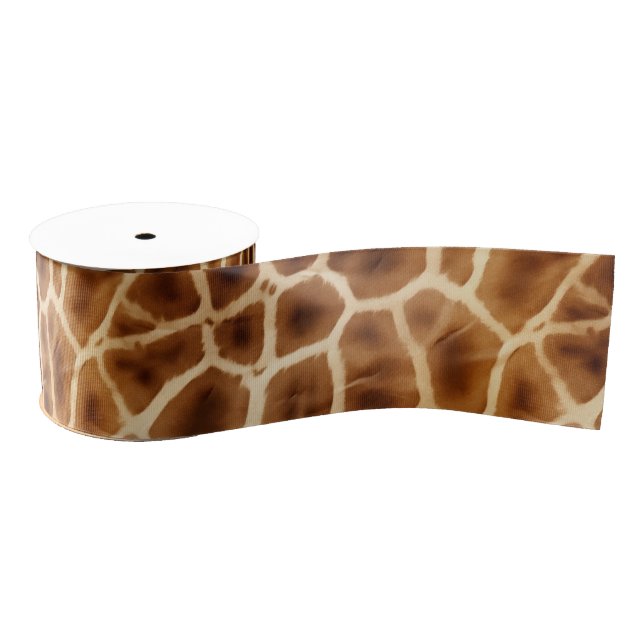 Giraffe Animal Print Ripsband (Spule)