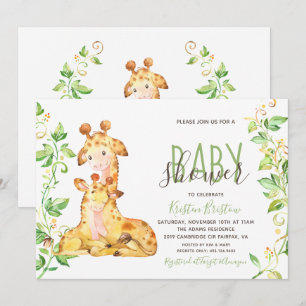 Giraffe Animals Kinderdusche Einladung