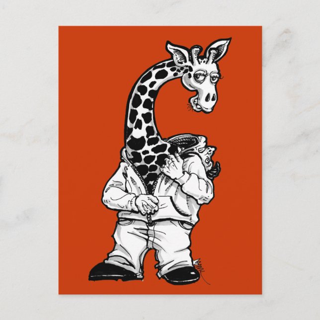 Giraffe-Anzug Postkarte (Vorderseite)