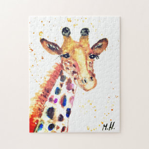 Giraffe Aquarell Tier Safari Kinder Humor Zoo Ji Puzzle