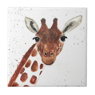 Giraffe Aquarell Tiere Safari Afrikanischer Dschun Fliese
