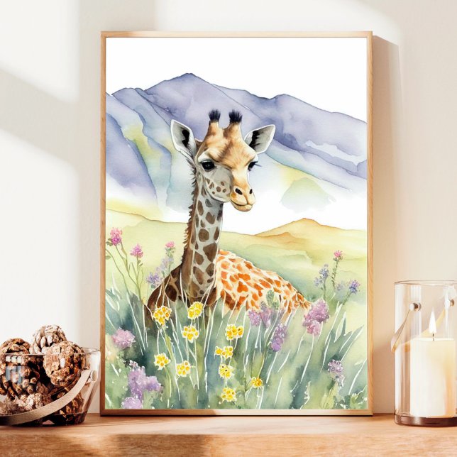 Giraffe Aquarellmalerei Poster (Von Creator hochgeladen)
