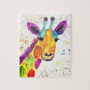 Giraffe Aquarelltier Safari Kinder Spaß Zoo Puzzle