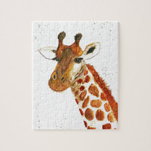 Giraffe Aquarelltiere Safari Kinder Spaß Zoo J Puzzle
