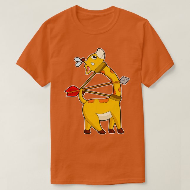 Giraffe Archer Arrow Bow T-Shirt (Design vorne)