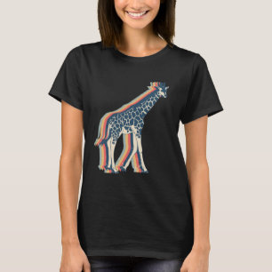 Giraffe Art Retro Line T-Shirt