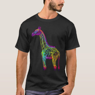 Giraffe Artwork Animal Colorful Giraffe T-Shirt