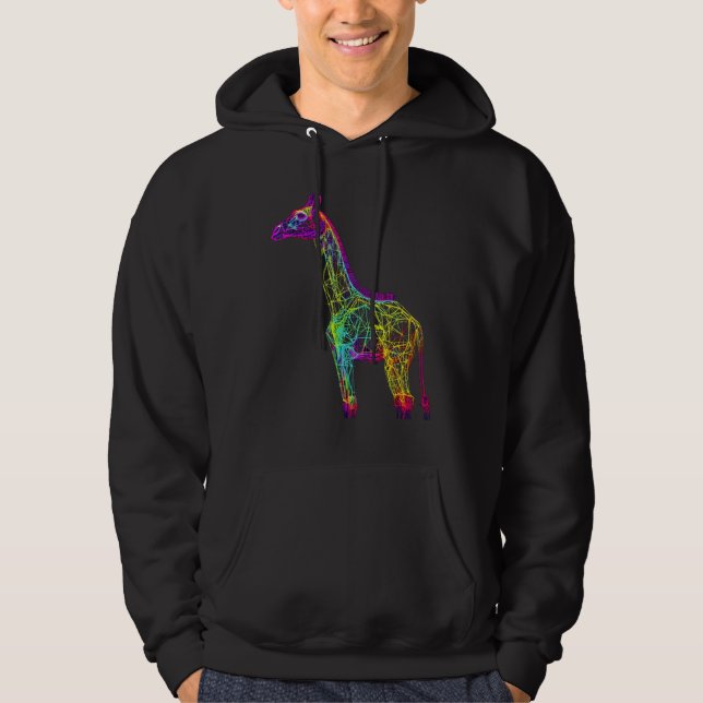 Giraffe Artwork  Animal Colourful Giraffe Hoodie (Vorderseite)