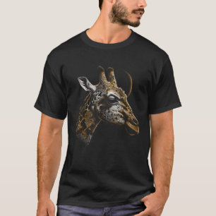 Giraffe Artwork Moon Animal Giraffe T-Shirt