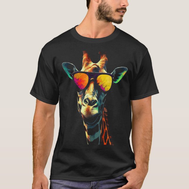 Giraffe Artwork Sonnenbrille Tier T-Shirt (Vorderseite)