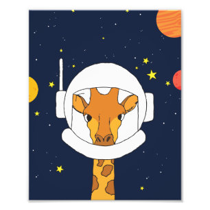 Giraffe Astronautentier mit Helm-Clipart Fotodruck