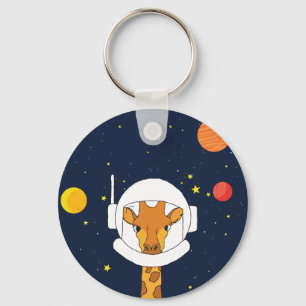 Giraffe Astronautentier mit Helm-Clipart Schlüsselanhänger