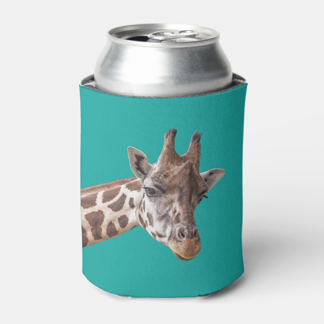 Giraffe auf Aquamarin Dosenkühler (Kanne Vorderseite)