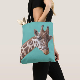 Giraffe auf Aquamarin grün