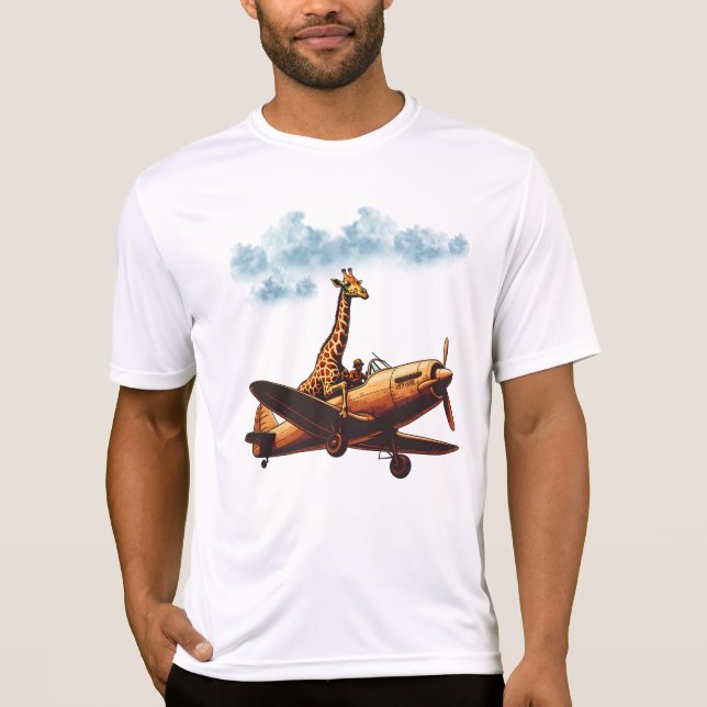 Giraffe auf einem Flugzeug T-Shirt (Vorderseite)