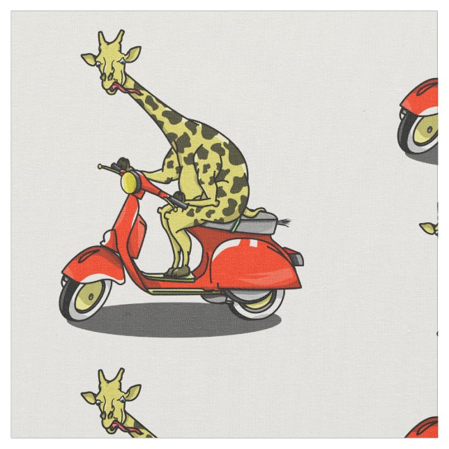 Giraffe auf einem Retro-Moped Stoff (Nahaufnahme)