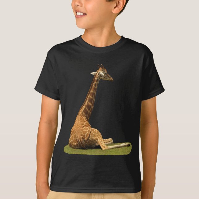 Giraffe auf Gras T-Shirt (Vorderseite)