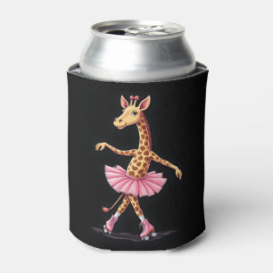 Giraffe auf Roller-Skaten in rosa Tutu-Tank-Oben Dosenkühler