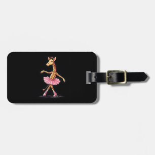 Giraffe auf Rollschuhen in rosa Tutu Tank Top Gepäckanhänger