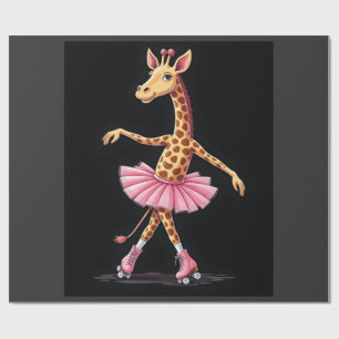 Giraffe auf Rollschuhen in rosa Tutu Tank Top Geschenkpapier