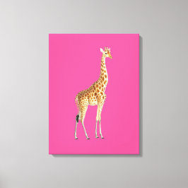 Giraffe auf rosa Hintergrund Leinwanddruck