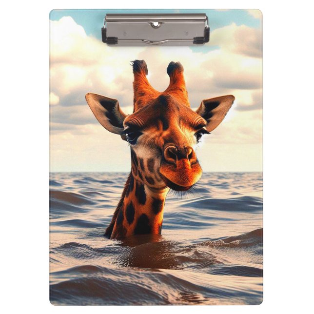 Giraffe auf See Klemmbrett (Vorderseite)