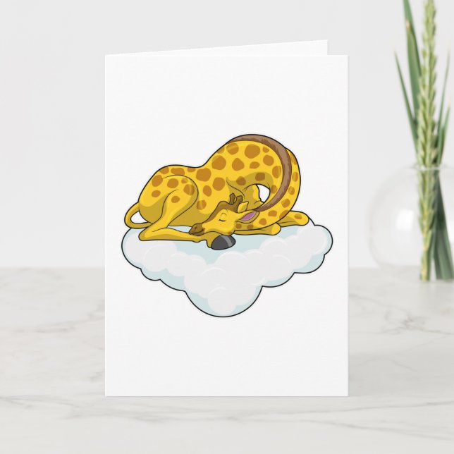 Giraffe auf Wolken Karte (Vorderseite)
