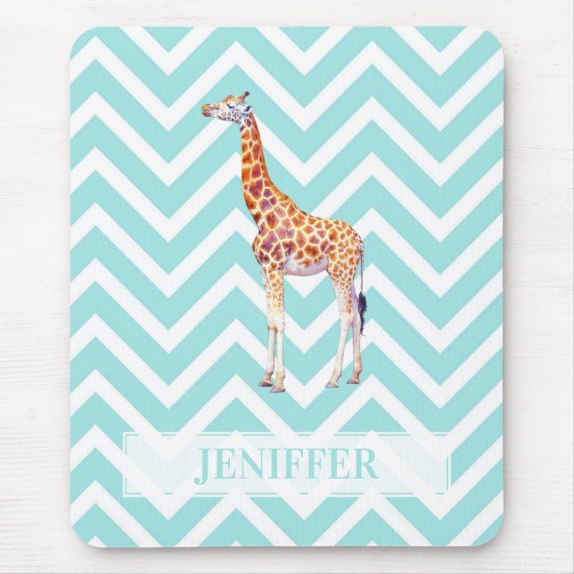 Giraffe auf Zickzack Zickzack. Mousepad (Vorne)