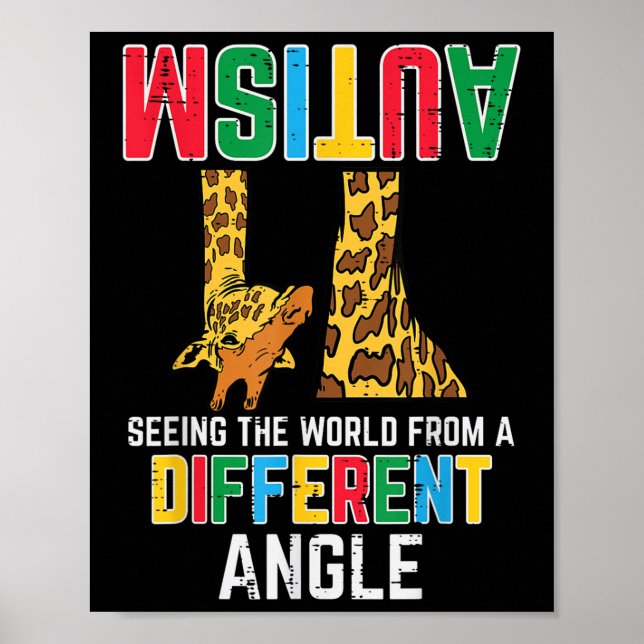 Giraffe Autismus als Weltunterschied Poster (Vorne)