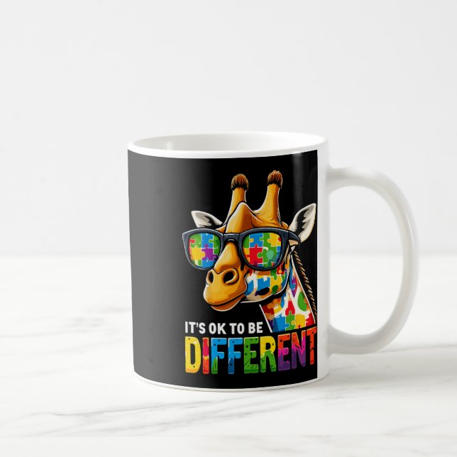 Giraffe Autismus Bewusstsein, dass sein Ok anders  Kaffeetasse (Rechts)