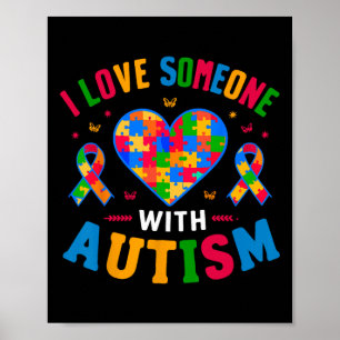 Giraffe Autismus Bewusstsein I Liebe Jemand mit Au Poster