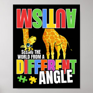 Giraffe Autismus lustig die Welt von anders sehen Poster