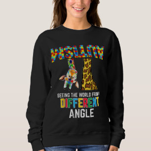 Giraffe Autismus sieht Welt anders Angle Awaren Sweatshirt